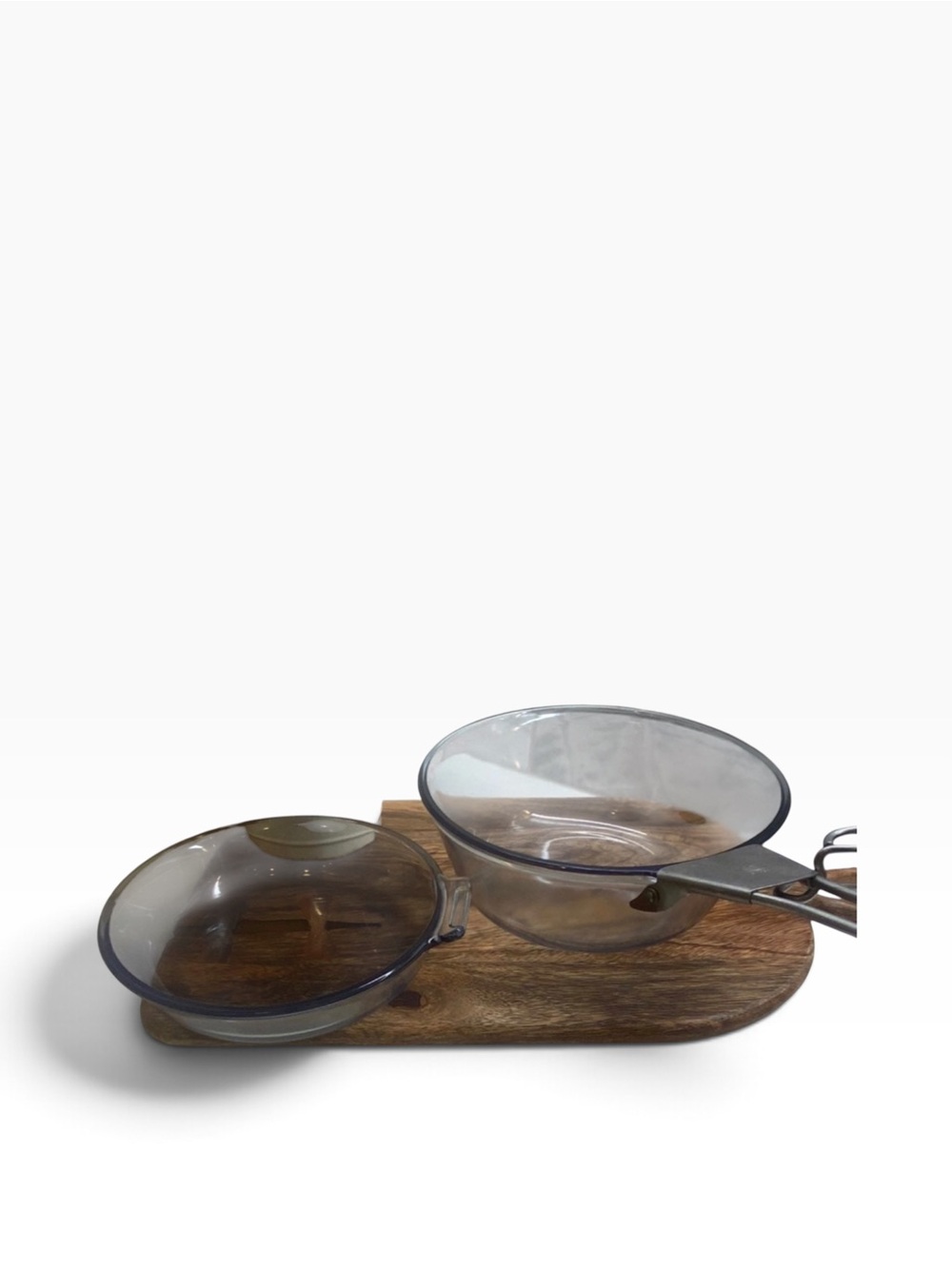 Vintage Pyrex glass cookware set of 2 with handle
